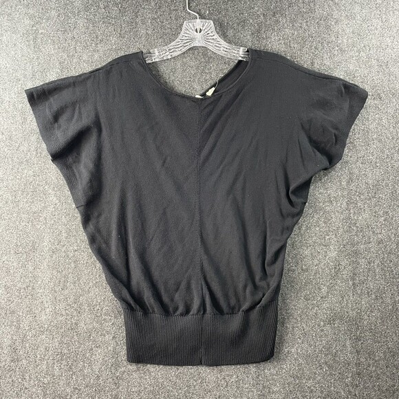 Anthropologie Moth Black V Neck Sweater Top Short sleeve Dolman XS EUC - Picture 1 of 9